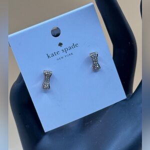 Kate spade rose gold tone with rhinestone bow tie stud earrings